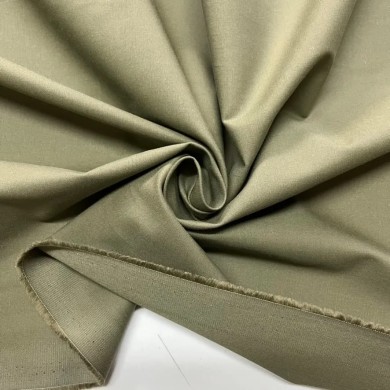 Tissu coton élasthanne vert kaki