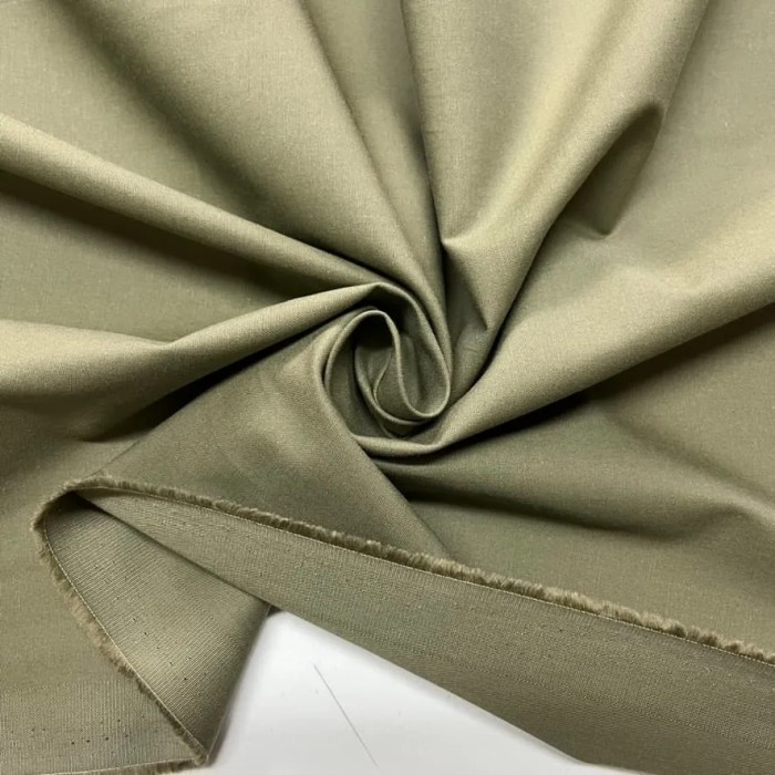 Tissu coton élasthanne vert kaki