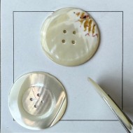 Bouton rond nacre blanc crème naturel 30mm