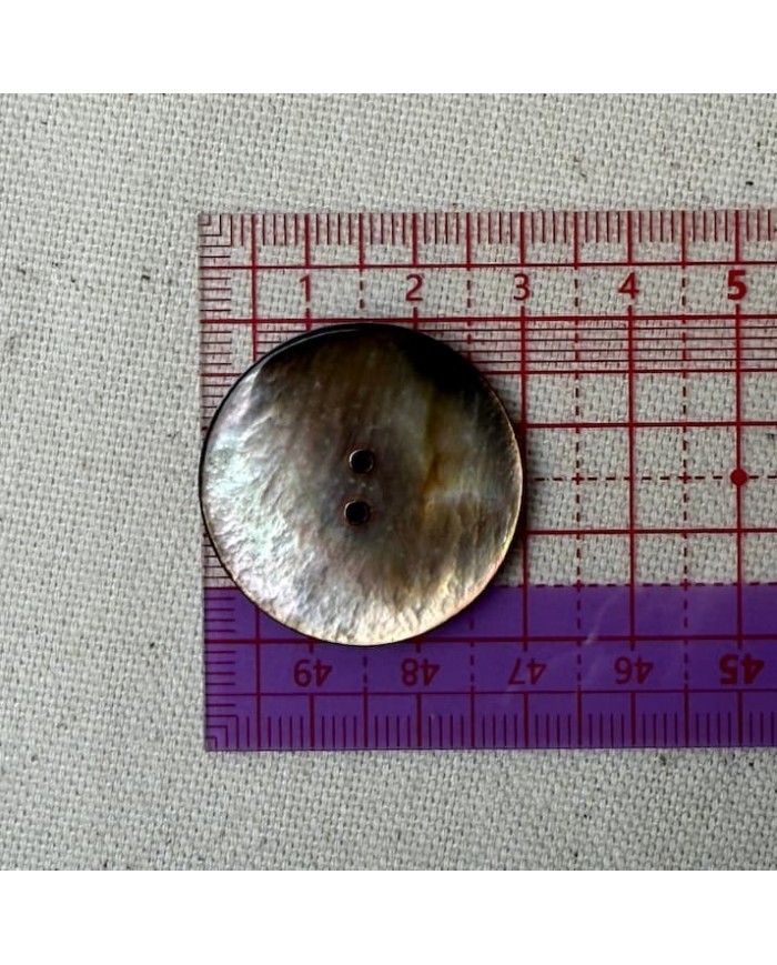 Lot De 16 Boutons Vintage Marron Nacré - Diamètre 1,8 Cm (18 Mm) - Réf. 1257, Origine France - Parfaits Pour La Couture Créative