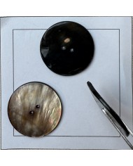 Bouton rond nacre marron naturel 30mm