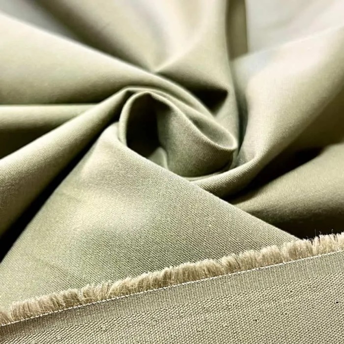 Tissu coton élasthanne vert kaki