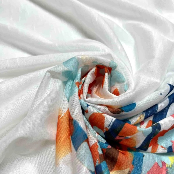 Tissu Panneau polyester motifs fleuris multi-couleur 150x150 cm Tissu Panneau polyester motifs fleuris multi-couleur 150x150 cm
