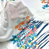 Tissu Panneau polyester motifs fleuris multi-couleur 150x150 cm