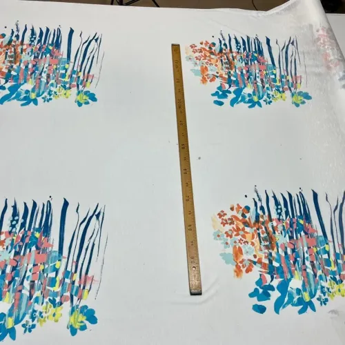 Tissu Panneau polyester motifs fleuris multi-couleur