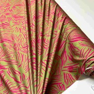 Tissu jersey coton viscose trait fantaisie multi-couleurs