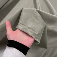 Tissu cupro laine viscose gris taupe - Haute couture Tissu cupro laine viscose gris taupe - Haute couture