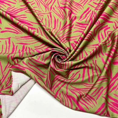 Tissu jersey coton viscose trait fantaisie multi-couleurs Tissu jersey coton viscose trait fantaisie multi-couleurs