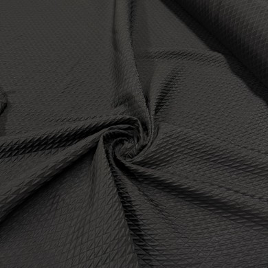 Tissu Polyester aspect gaufré noir