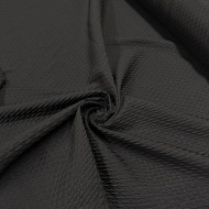 Tissu Polyester aspect gaufré noir Tissu Polyester aspect gaufré noir