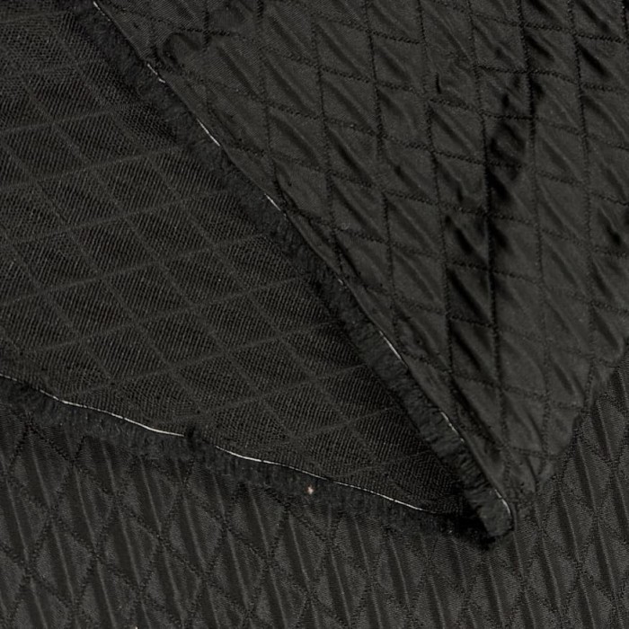 Tissu Polyester aspect gaufré noir Tissu Polyester aspect gaufré noir