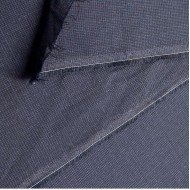 Tissu Laine polyester Lycra petit carreau bleu foncé Tissu Laine polyester Lycra petit carreau bleu foncé