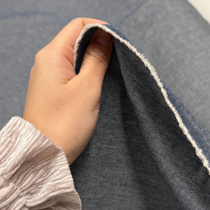 Tissu coton aspect jean bleu- Haute couture Tissu coton aspect jean bleu- Haute couture