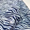 Coupon 130 X 135cm Tissu viscose zébre bleu Coupon 130 X 135cm Tissu viscose zébre bleu