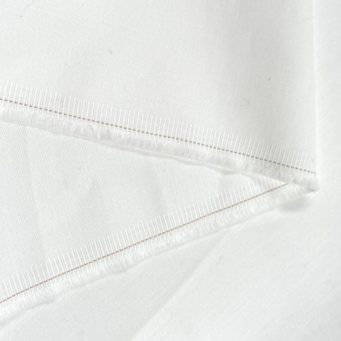 Tissu coton chambray blanc uni - Haute Couture