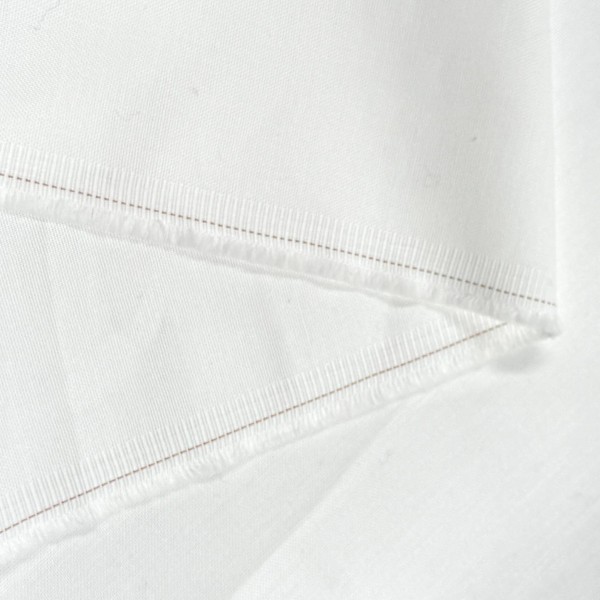 Tissu coton chambray blanc uni - Haute Couture Tissu coton chambray blanc uni - Haute Couture