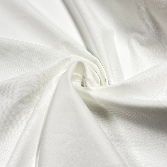 Tissu coton chambray blanc uni - Haute Couture