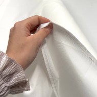 Tissu coton chambray blanc uni - Haute Couture