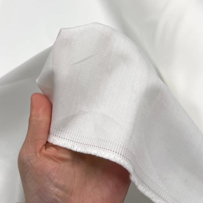 Tissu coton chambray blanc uni - Haute Couture