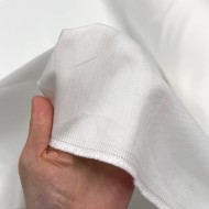 Tissu coton chambray blanc uni - Haute Couture