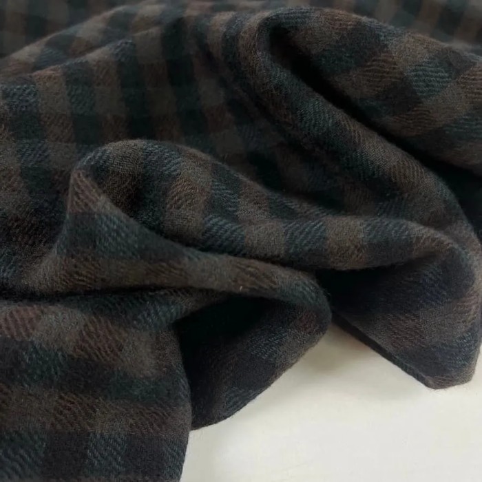 Tissu lainage vichy marron Tissu lainage vichy marron