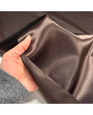 Tissu doublure polyester marron foncé uni Tissu doublure polyester marron foncé uni