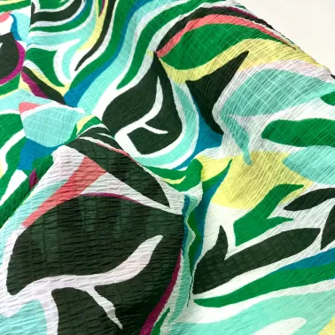 Tissu voile de polyester abstraits vert