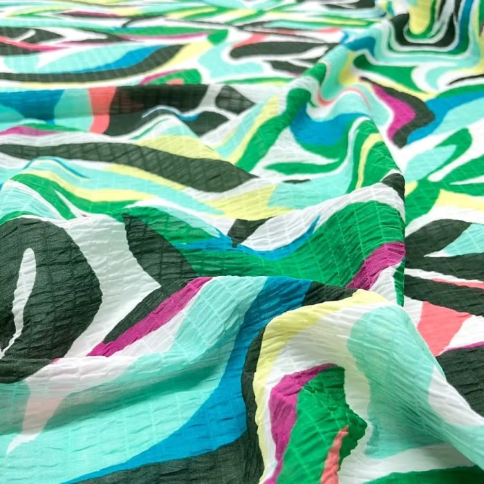 Tissu voile de polyester abstraits vert