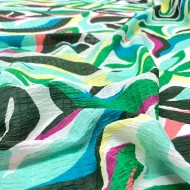 Tissu voile de polyester abstraits vert