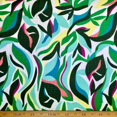 Tissu voile de polyester abstraits vert