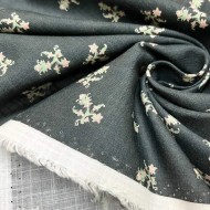 Tissu coton fleurs coloré fond noir Tissu coton fleurs coloré fond noir