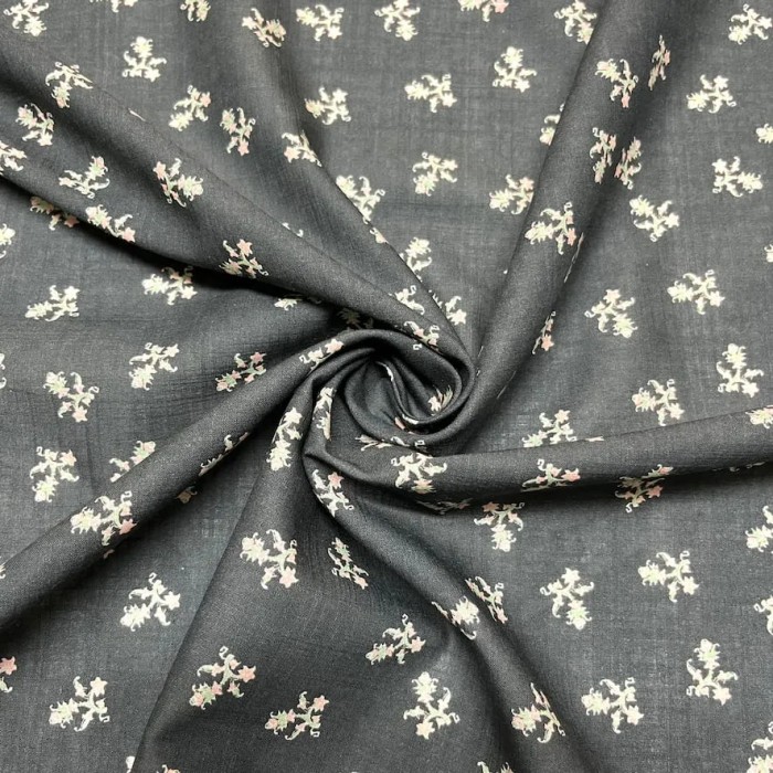 Tissu coton fleurs coloré fond noir Tissu coton fleurs coloré fond noir