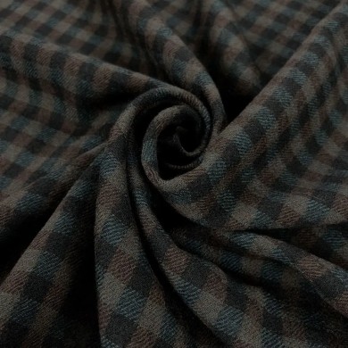 Tissu lainage vichy marron Tissu lainage vichy marron