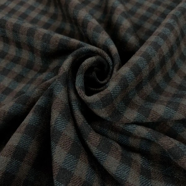Tissu lainage vichy marron Tissu lainage vichy marron