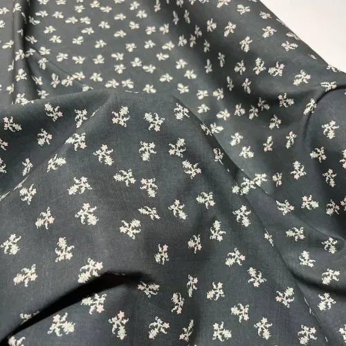 Tissu coton fleurs coloré fond noir