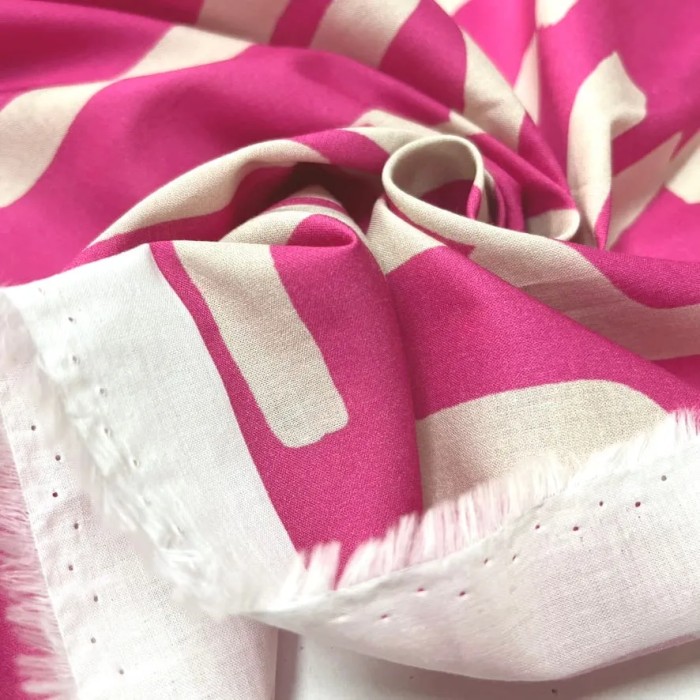 Tissu coton art déco fuchsia coupon 250x140cm