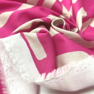 Tissu coton art déco fuchsia coupon 250x140cm