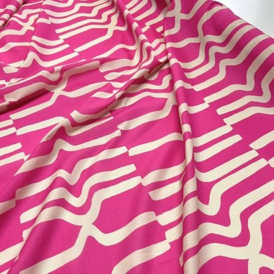 Tissu coton art déco fuchsia coupon 250x140cm Tissu coton art déco fuchsia coupon 250x140cm