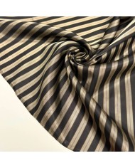 Tissu doublure viscose acétate rayée bayadère noir et taupe Tissu doublure viscose acétate rayée bayadère noir et taupe