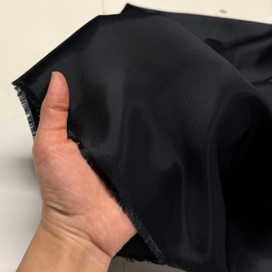 Tissu doublure sergé viscose acétate noir bleuté Tissu doublure sergé viscose acétate noir bleuté