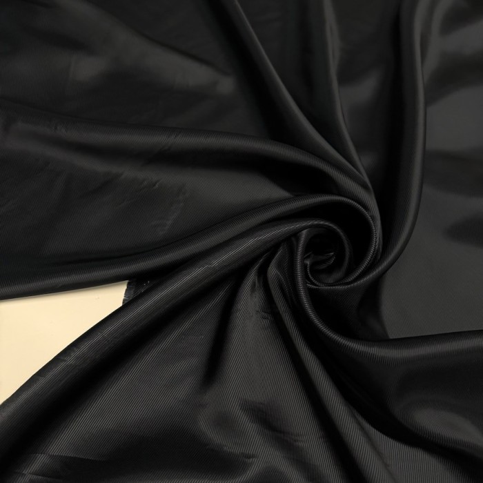 Tissu doublure sergé viscose acétate noir bleuté