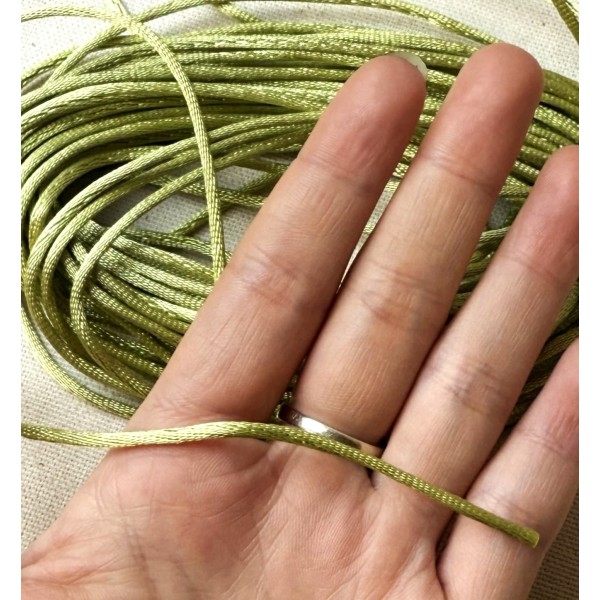 Queue de rat vert pomme polyester 2mm Queue de rat vert pomme polyester 2mm
