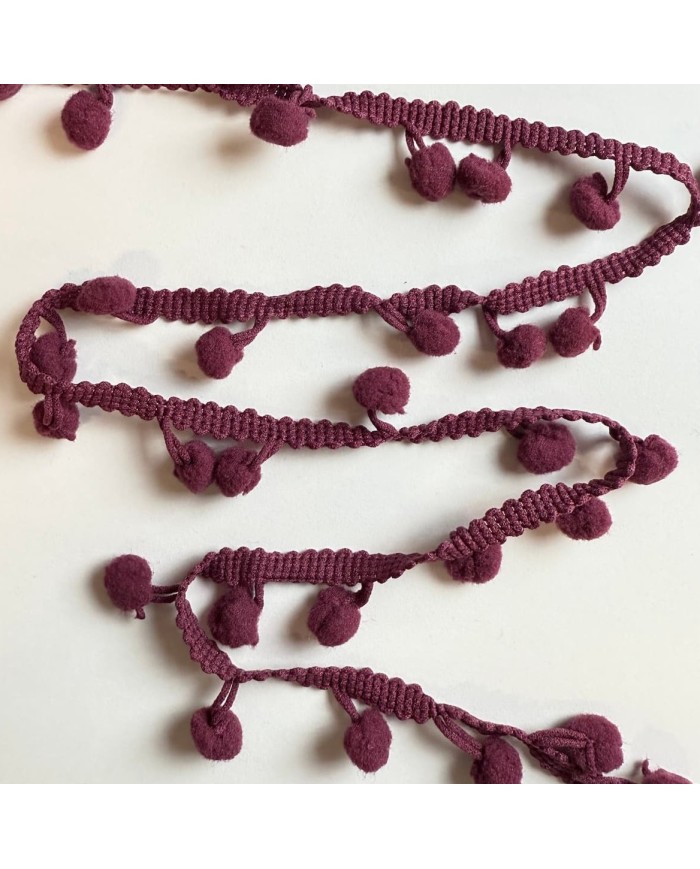 Galon à Petits Pompons Marron - Largeur 10 Mm - Vendu Au Mètre - Décoration Couture Et Loisirs Créatifs - 7