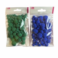 Lot de pompons polyamide vert