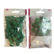 Lot de pompons polyamide vert