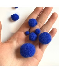 Lot de pompons polyamide bleu