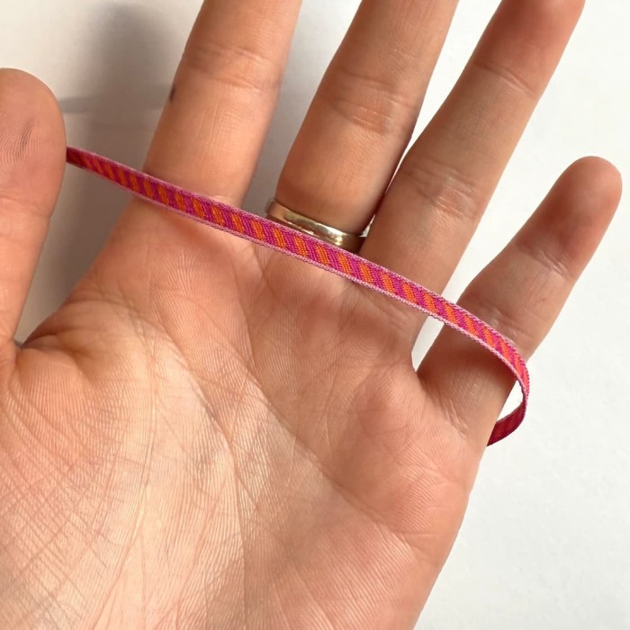 Galon rayures rose orange polyester 3mm