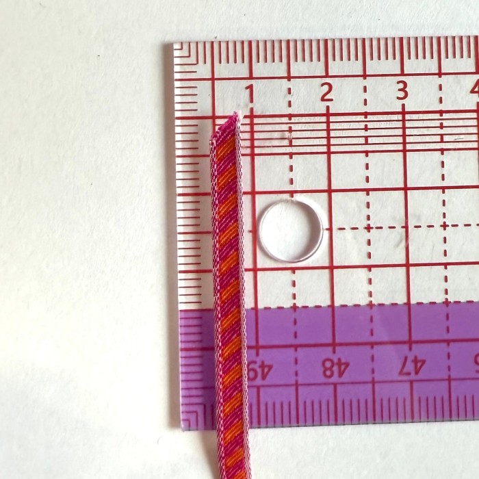 Galon rayures rose orange polyester 3mm