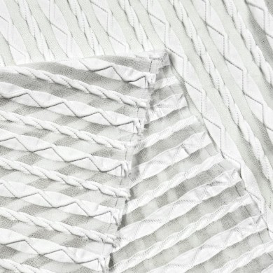 Tissu maille Polyamide rayure blanc