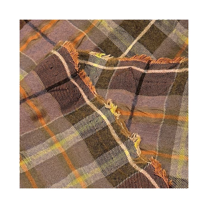 Tissu Laine Polyester carreaux marron multicolore Tissu Laine Polyester carreaux marron multicolore